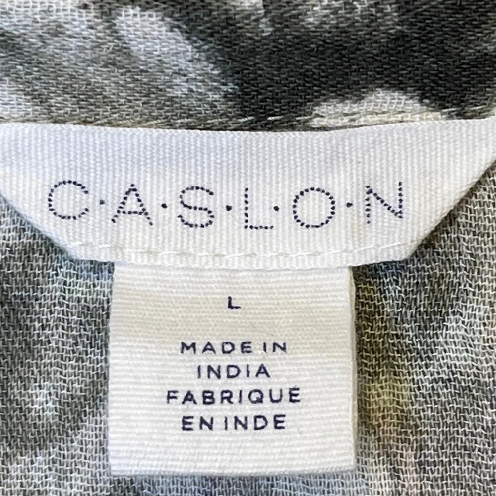 Caslon NWT Watercolor Pattern Short Sleeve Collared Button Front Lightweight Top - Picture 10 of 11